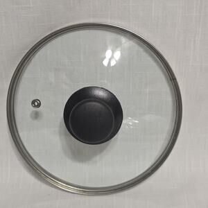 7" Tempered Glass Pot Lid Replacement Cover Black Knob Stainless Rim Universal